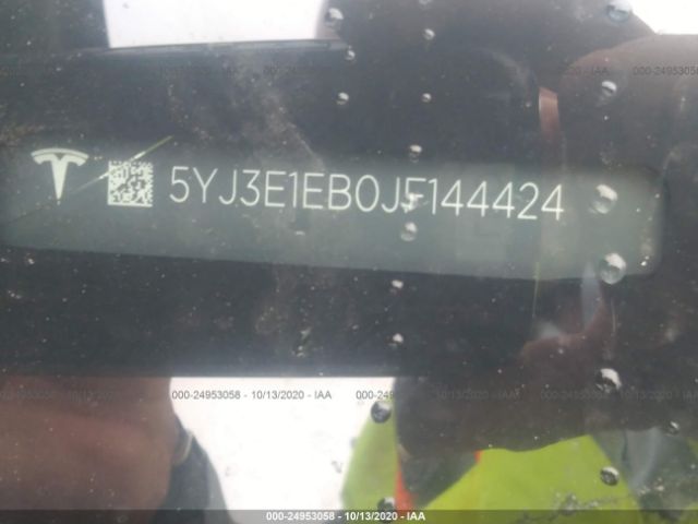 5YJ3E1EB0JF144424 Tesla MODEL 3
