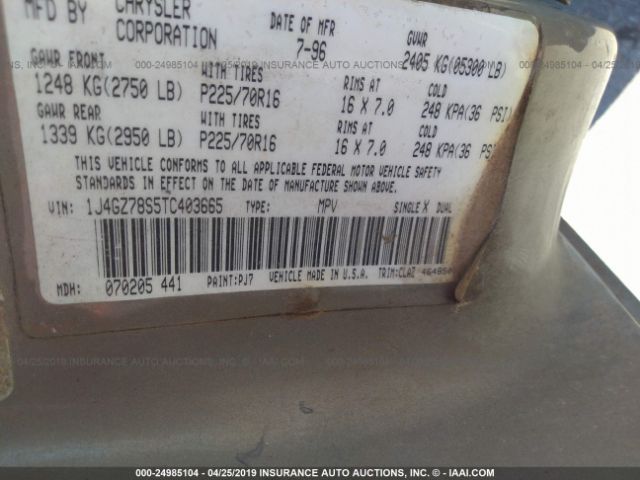 1996 JEEP GRAND CHEROKEE 1J4GZ78S5TC403665 Photo 8