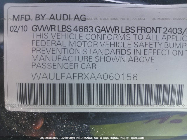 2010 AUDI A5 WAULFAFRXAA060156 Photo 8