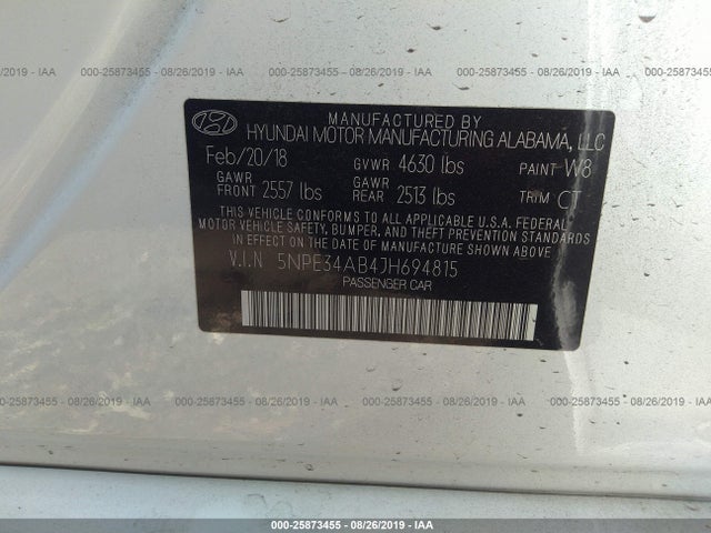 5NPE34AB4JH694815 Hyundai Sonata Sport/limited/sel