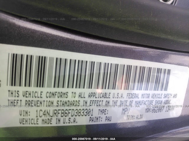 1C4NJRFB6FD383301 Jeep Patriot Latitude