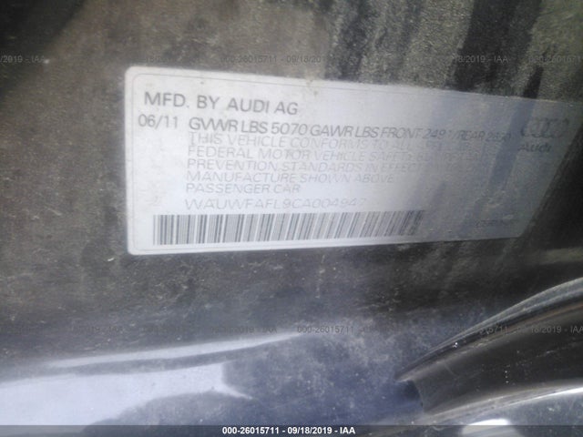 2012 AUDI A4 WAUWFAFL9CA004947 Photo 8