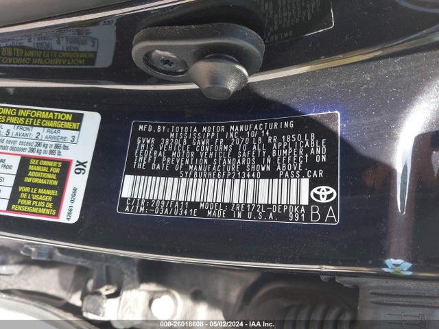 Toyota COROLLA L 2015 5YFBURHE6FP213440 Image 9
