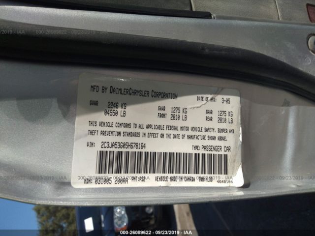 2005 CHRYSLER 300 2C3JA53G05H678164 Photo 8