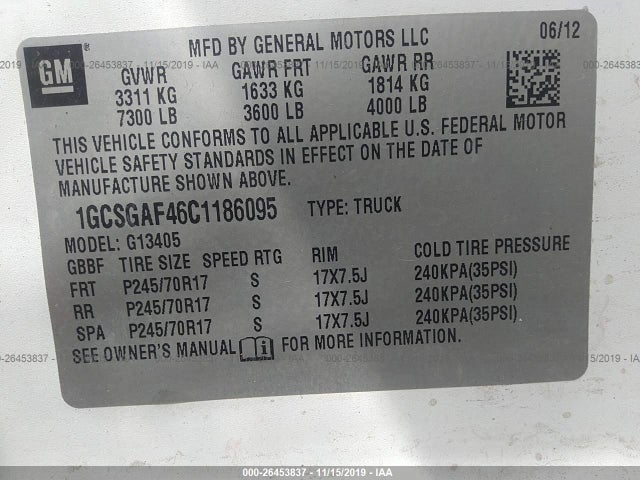 Chevrolet EXPRESS CARGO VAN 2012 1GCSGAF46C1186095 Image 10