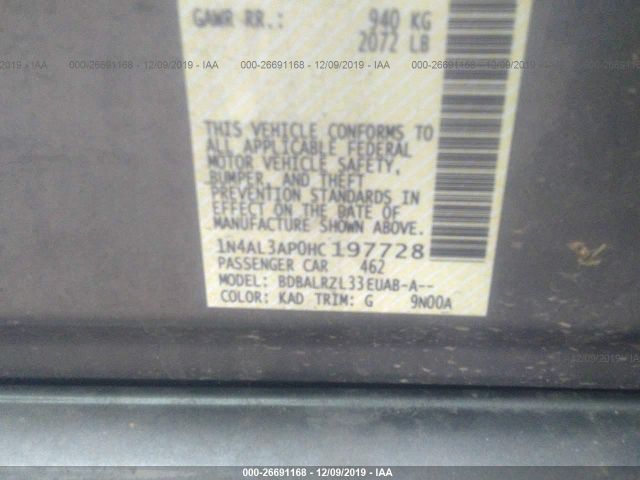 1N4AL3AP0HC197728 Nissan Altima 2.5 Sl