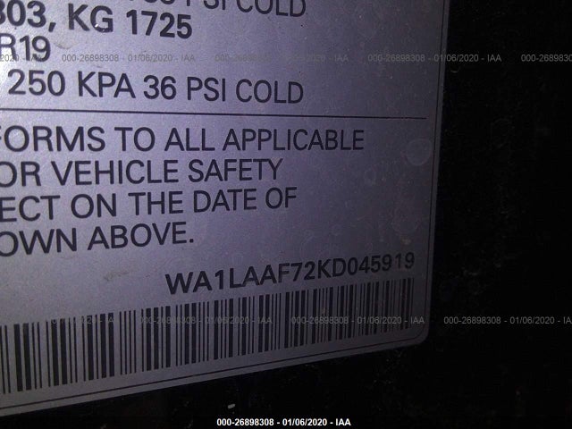 2019 AUDI Q7 WA1LAAF72KD045919 Photo 8