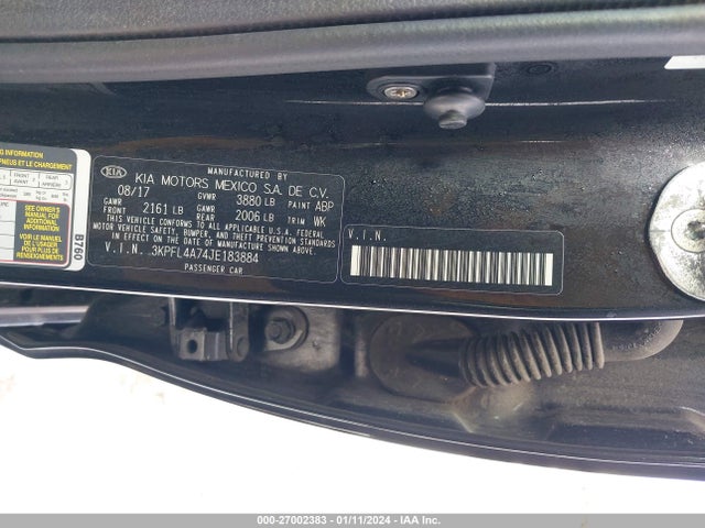 3KPFL4A74JE183884 KIA FORTE LX
