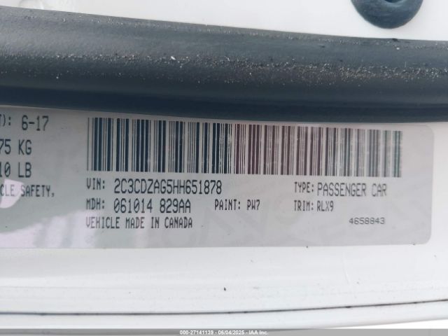 2C3CDZAG5HH651878 Dodge Challenger Sxt Plus