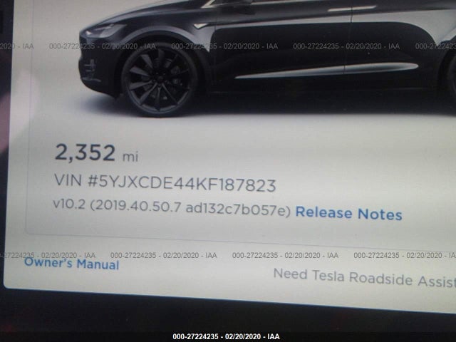 2019 Tesla Model X, VIN: 5YJXCDE44KF187823