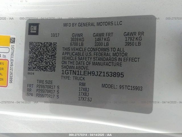 1GTN1LEH9JZ153895 GMC SIERRA 1500