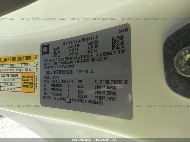 1GTN1TEC1FZ905018 GMC SIERRA 1500