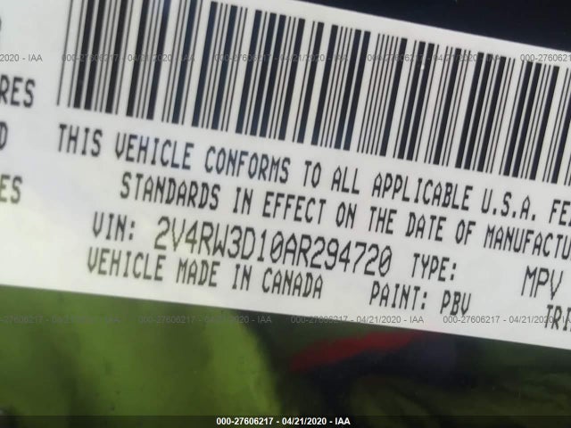 Volkswagen Routan 2010 2V4RW3D10AR294720 Image 10