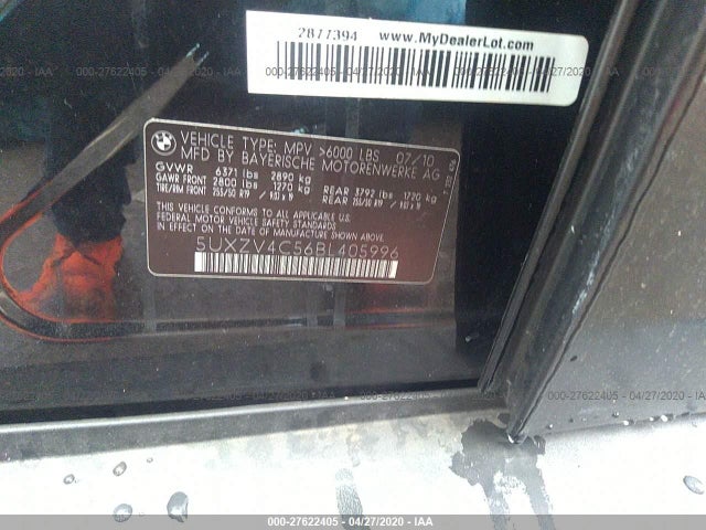 BMW X5 35i 2011 5UXZV4C56BL405996 Image 9