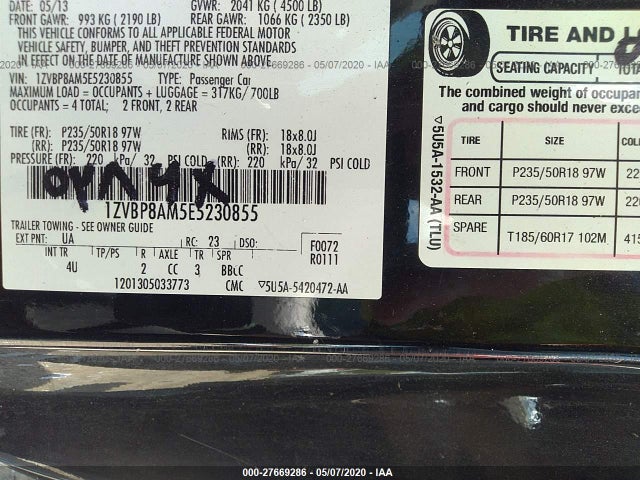 1ZVBP8AM5E5230855 Ford Mustang V6 Premium