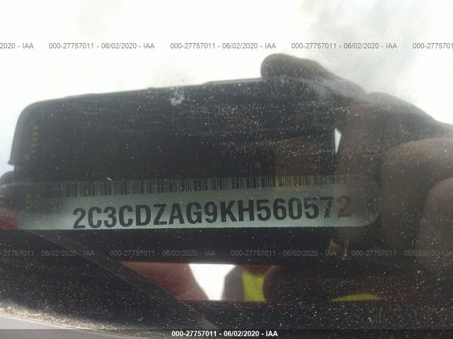 2C3CDZAG9KH560572 Dodge Challenger Sxt