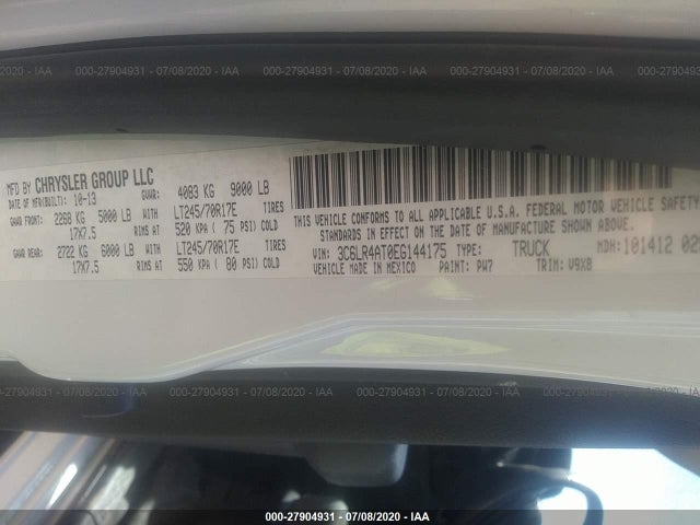 RAM 2500 Tradesman 2014 3C6LR4AT0EG144175 Image 10