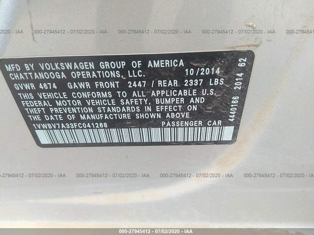 Volkswagen Passat 2014 -auction- 8