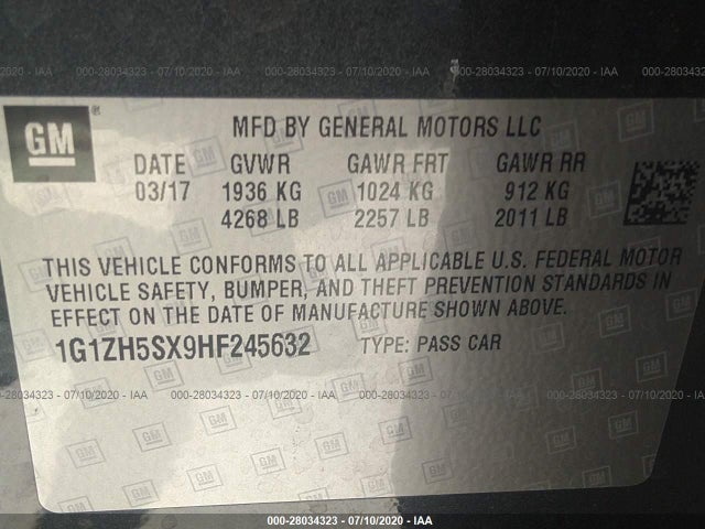 Chevrolet Malibu Premier 2017 1G1ZH5SX9HF245632 Image 9