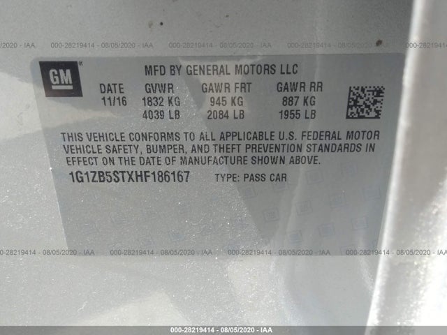 Chevrolet Malibu 2016 -auction- 8