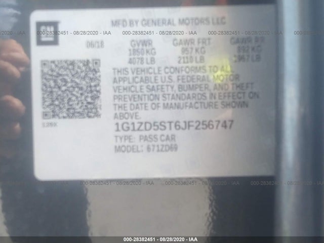 Chevrolet MALIBU LT 2018 1G1ZD5ST6JF256747 Image 9