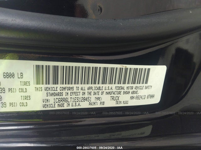 RAM 1500 Big Horn 2014 1C6RR6LT1ES128451 Image 9
