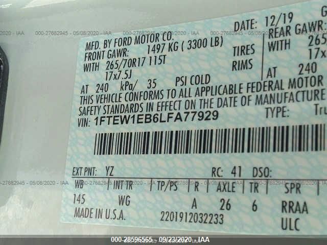 1FTEW1EB6LFA77929 Ford F-150 Xl/xlt