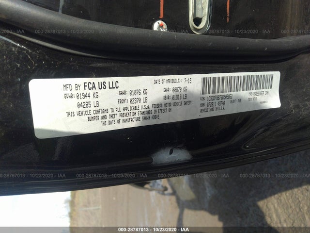 Auction sale of the 2016 Dodge Dart , vin: 1C3CDFBB7GD505852, lot number: 28787013