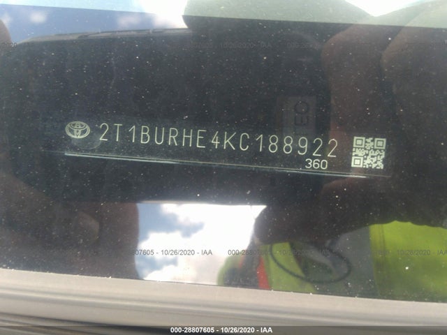 Toyota COROLLA LE 2019 2T1BURHE4KC188922 Image 9