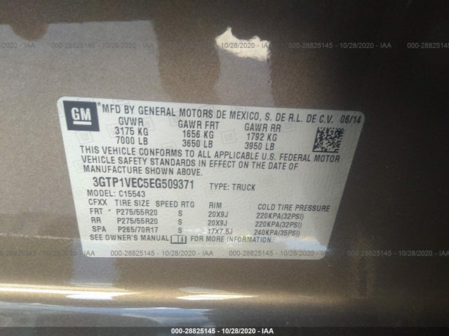 GMC Sierra 1500 Slt 2014 3GTP1VEC5EG509371 Image 9