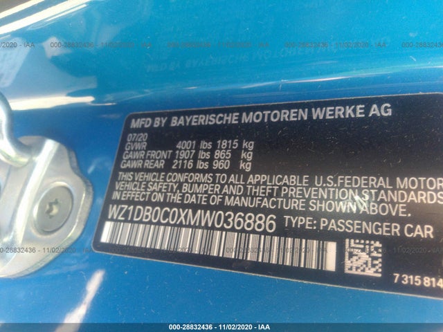 WZ1DB0C0XMW036886 Toyota 2021