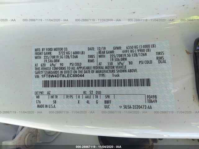 2020 Ford F-450, VIN: 1FT8W4DT8LEC69044
