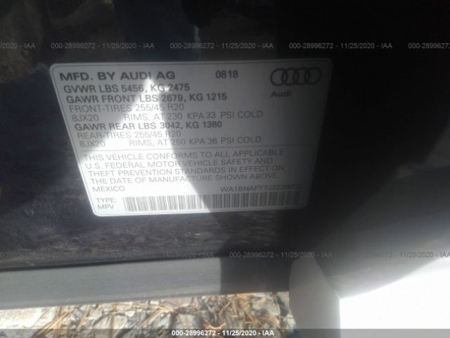 Auction sale of the 2018 AUDI Q5 , vin: WA1BNAFY7J2229935, lot number: 28996272