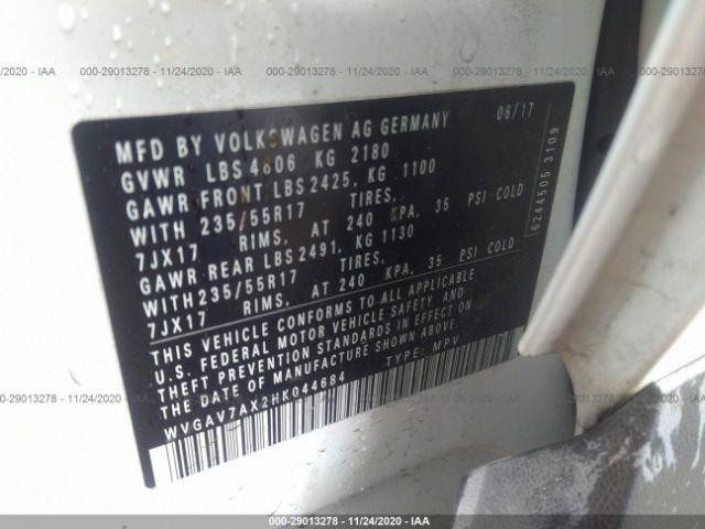 2017 VOLKSWAGEN TIGUAN WVGAV7AX2HK044684 Photo 8