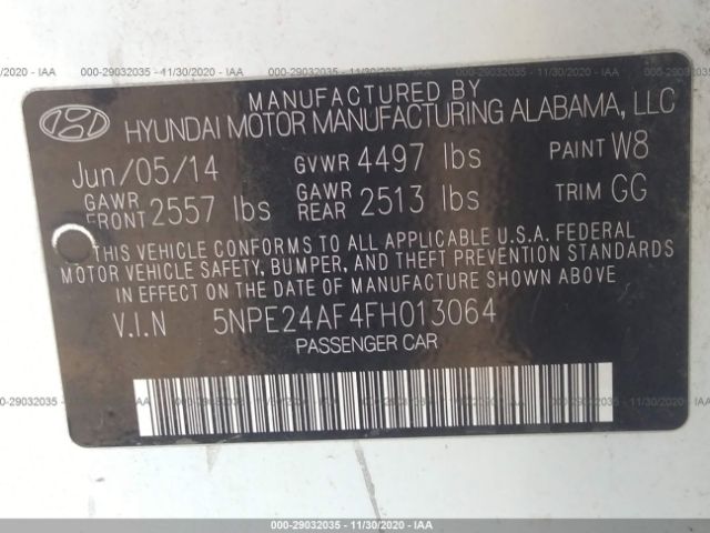 Hyundai Sonata 2014 -auction- 8