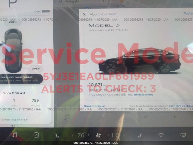 Auction sale of the 2020 TESLA MODEL 3 , vin: 5YJ3E1EA0LF661989, lot number: 29036273