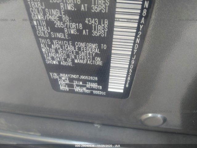 JN8AY2ND7J9052828 Nissan ARMADA SV