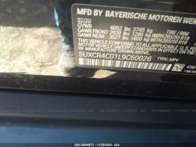 5UXCR4C01L9C60026 BMW X5 2020. Фото: 8