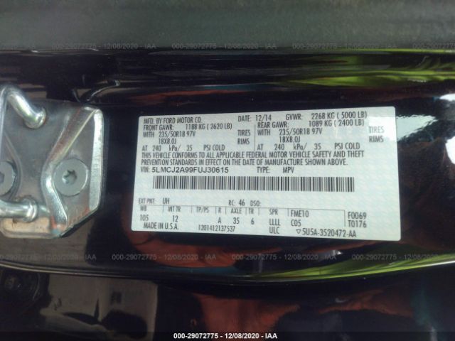 5LMCJ2A99FUJ30615 Lincoln MKC