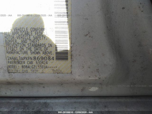 1N4AL3APXFN869084 Nissan ALTIMA 2.5