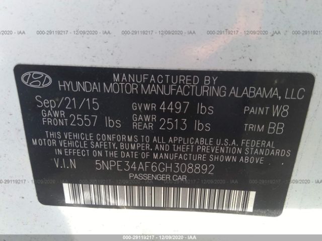 Hyundai Sonata 2015 -auction- 8