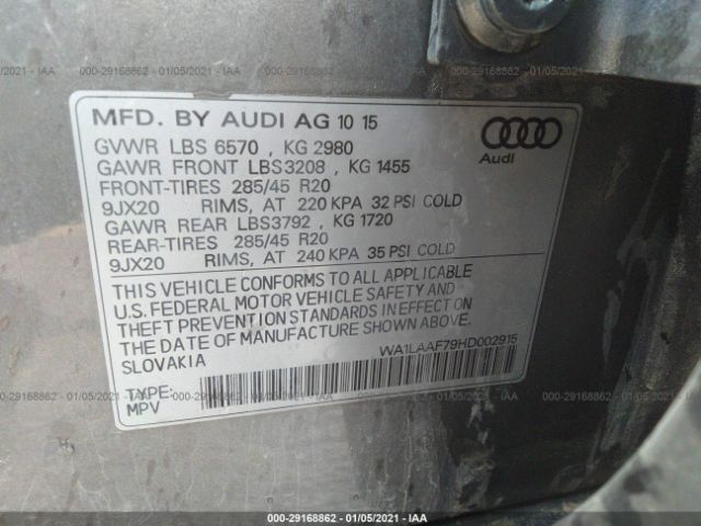 WA1LAAF79HD002915 Audi Q7 2017. Фото: 8