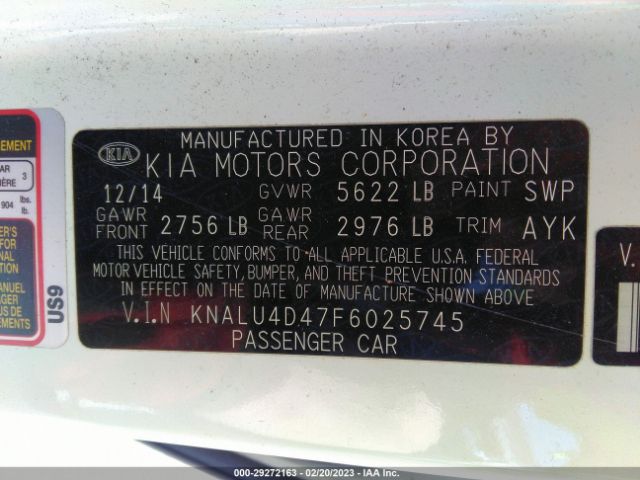 KNALU4D47F6025745 KIA K900 Premium