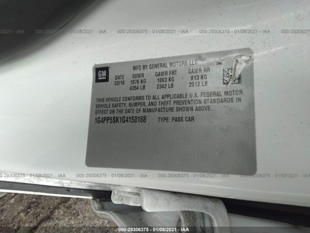 1G4PP5SK1G4150168 Buick Verano