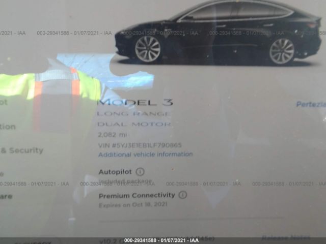 5YJ3E1EB1LF790865 Tesla Model 3 Long Range Dual Motor All-wheel Drive