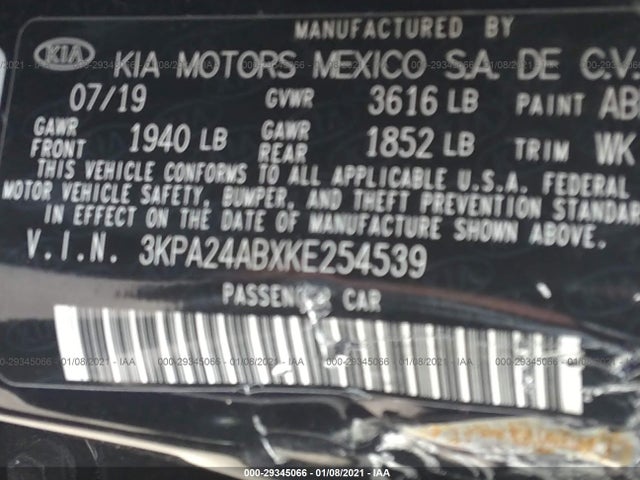 2019 Kia Rio, VIN: 3KPA24ABXKE254539