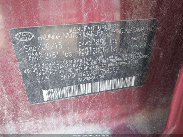 Продаж на аукціоні авто 2016 Hyundai Elantra Se, vin: 5NPDH4AE2GH758057, номер лоту: 29372115