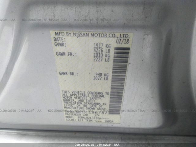 1N4AL3AP3JC196787 Nissan Altima 2.5 Sl