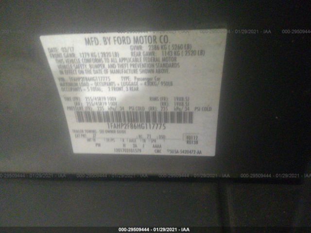 1FAHP2F86HG117775 Ford Taurus Limited