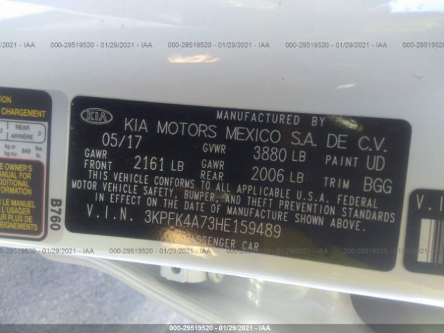 3KPFK4A73HE159489 KIA FORTE LX